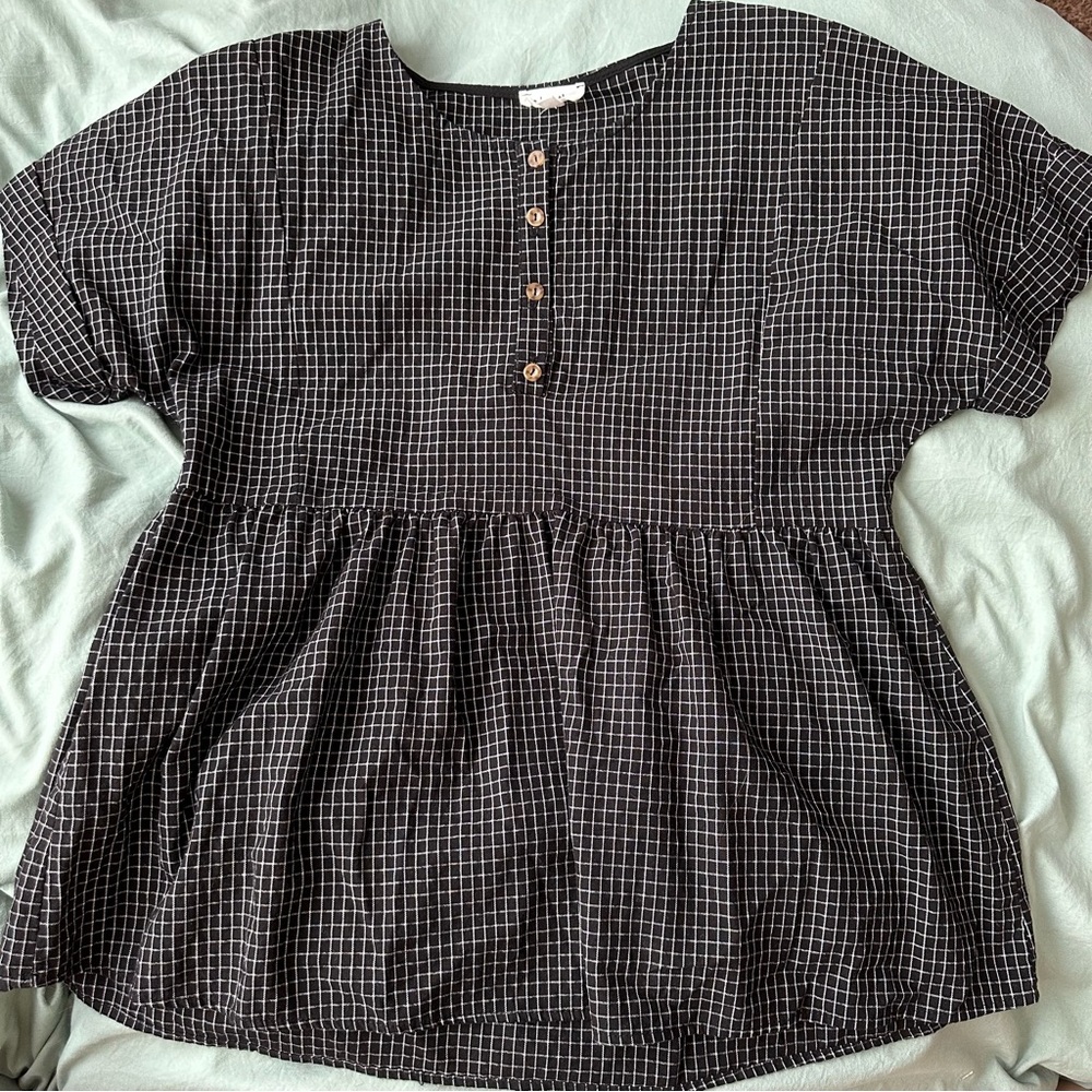 Half button down blouse